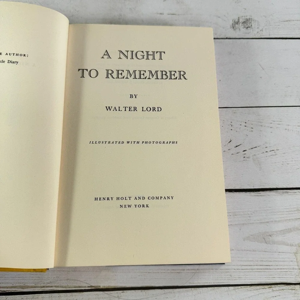 A Night to Remember Walter Lord 1955 First Edition Titanic History Henry Holt